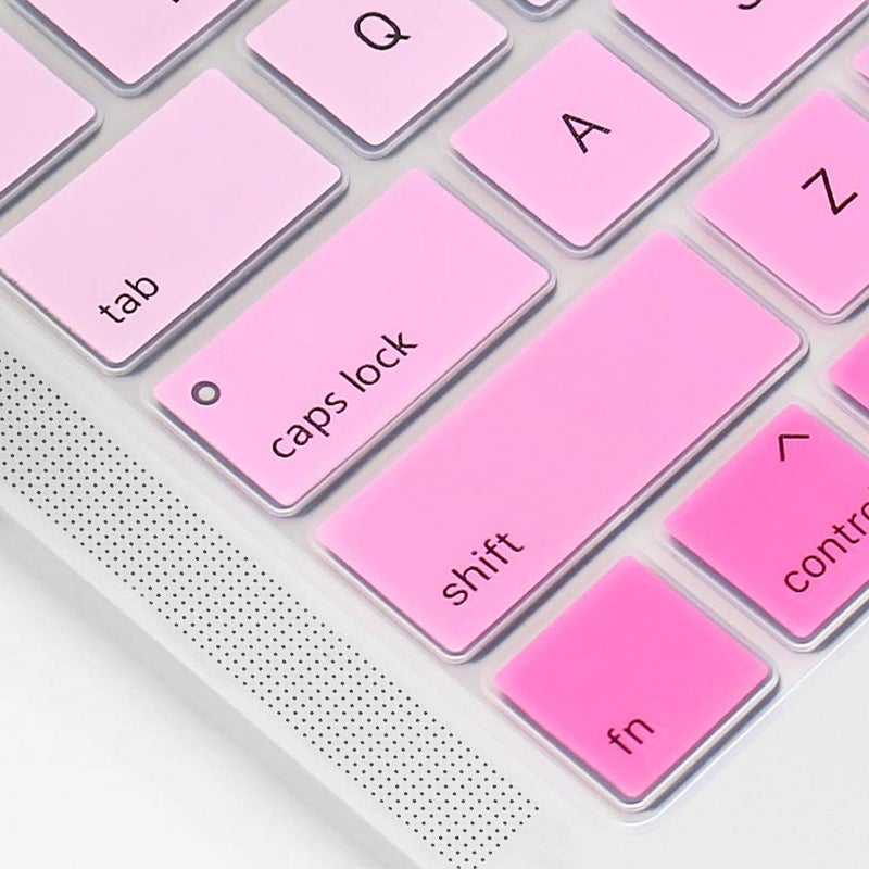 ProElife Ultra Thin Silicone Keyboard Cover Skin for MacBook Air 13 Inch 2021 2020 with Touch ID (MODLE A2179 and A2337 Apple M1 Chip, US Layout) Keyboard Protector (Ombre Pink) - Image 4
